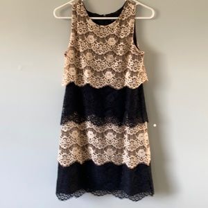 Flirty tiered lace cocktail dress